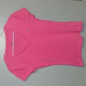 Tommy Hilfiger medium juniors pink vneck  baby tee